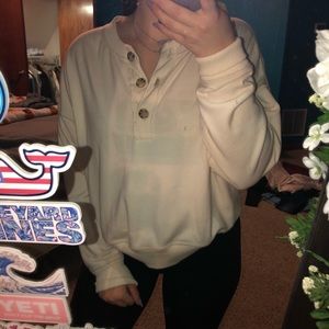 Soft button up crew neck